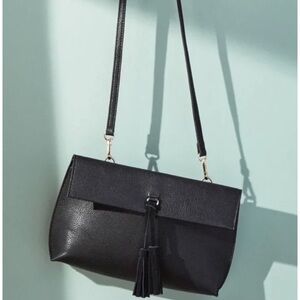 Anthropologie Dreia Black Tassel Crossbody Bag​​​​​